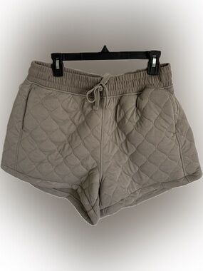 Rae Mode Quilted Drawstring Shorts in Taupe